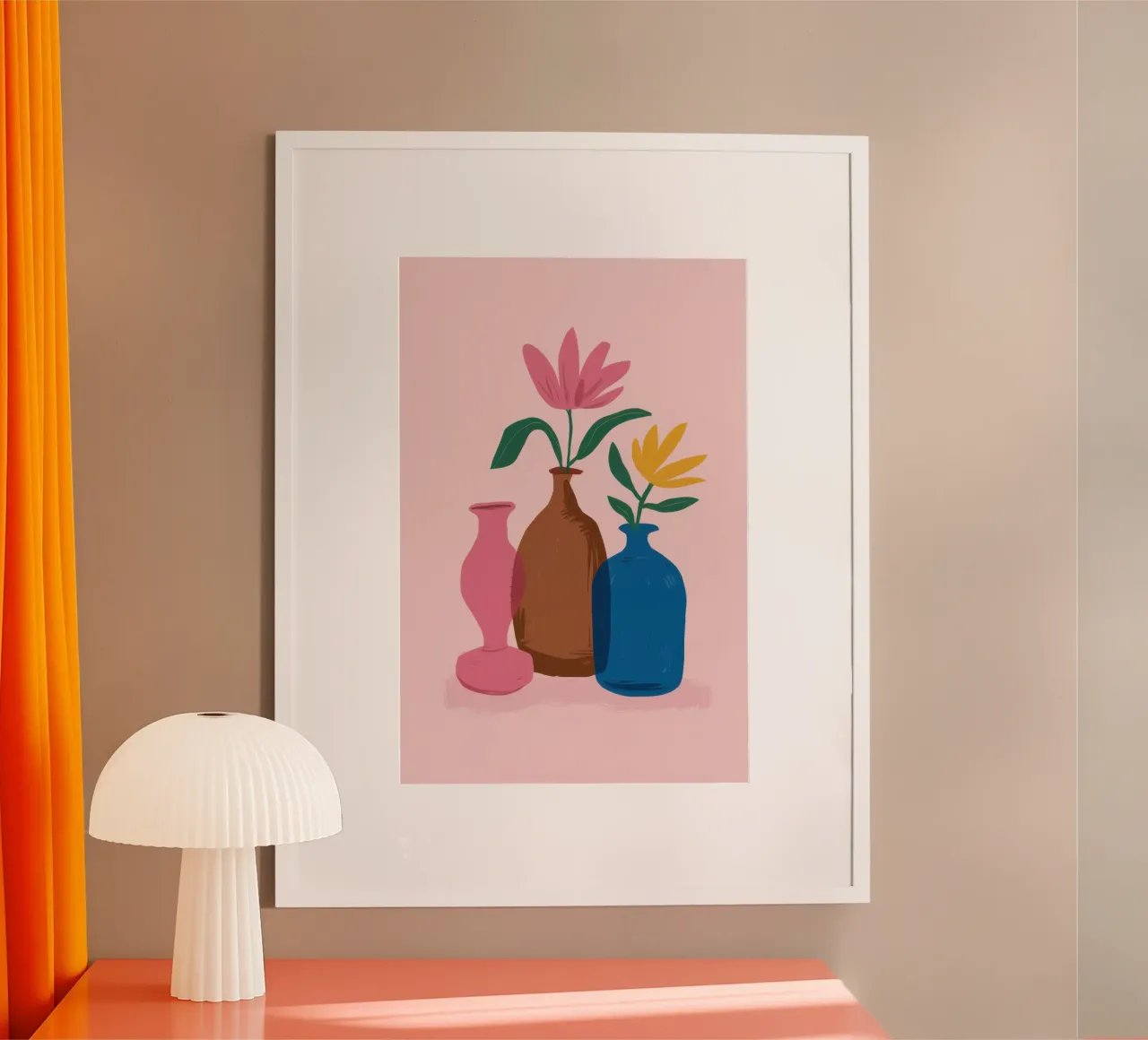 Armonia del vaso Roseate poster con telaio in plastica da Dream Gesso