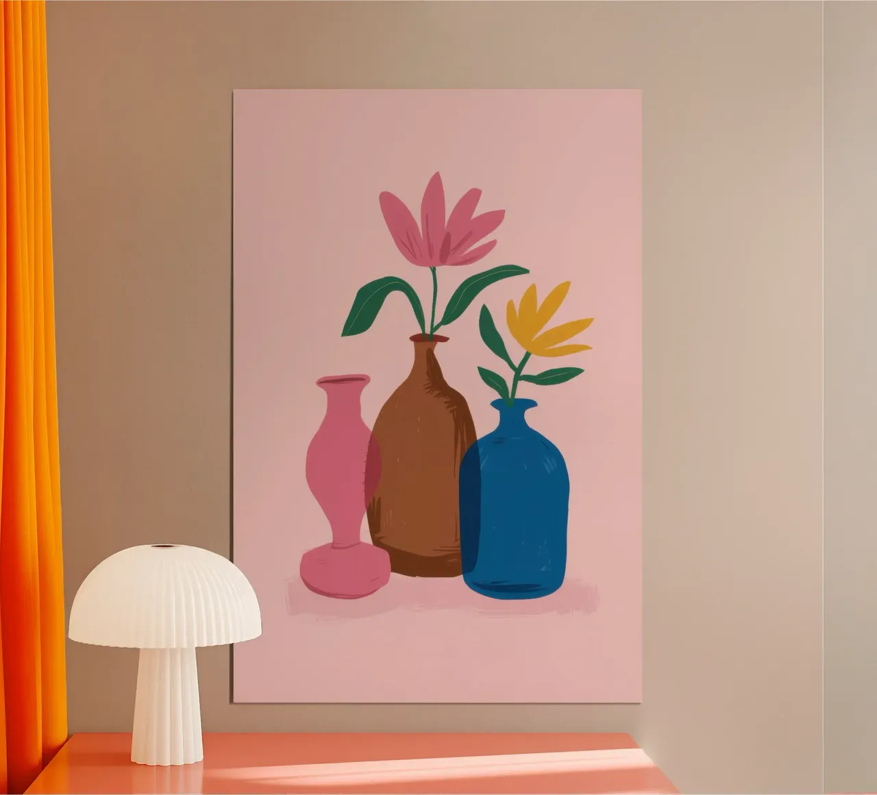 Armonia del vaso Roseate poster con telaio in plastica da Dream Gesso