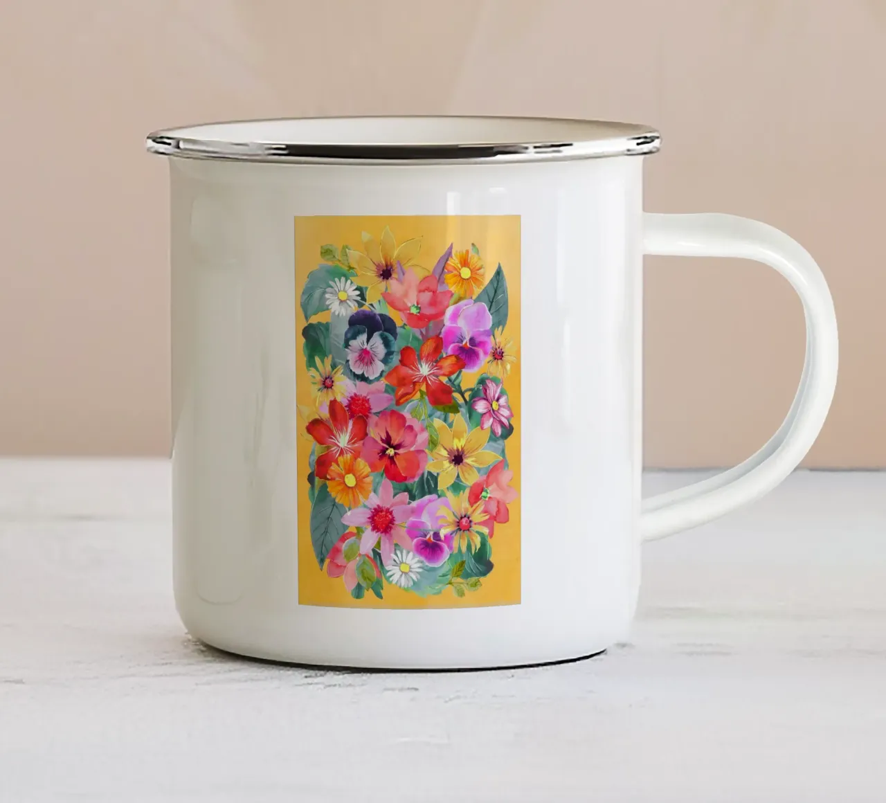 Fioritura estiva tazza in smalto da ThingDesign