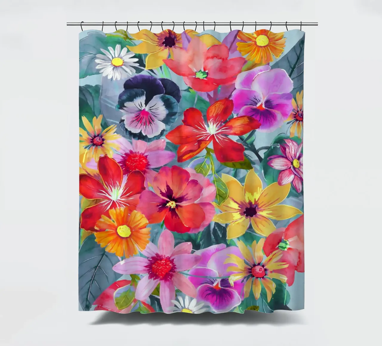 Summer Bloom 2 shower curtain by ThingDesign