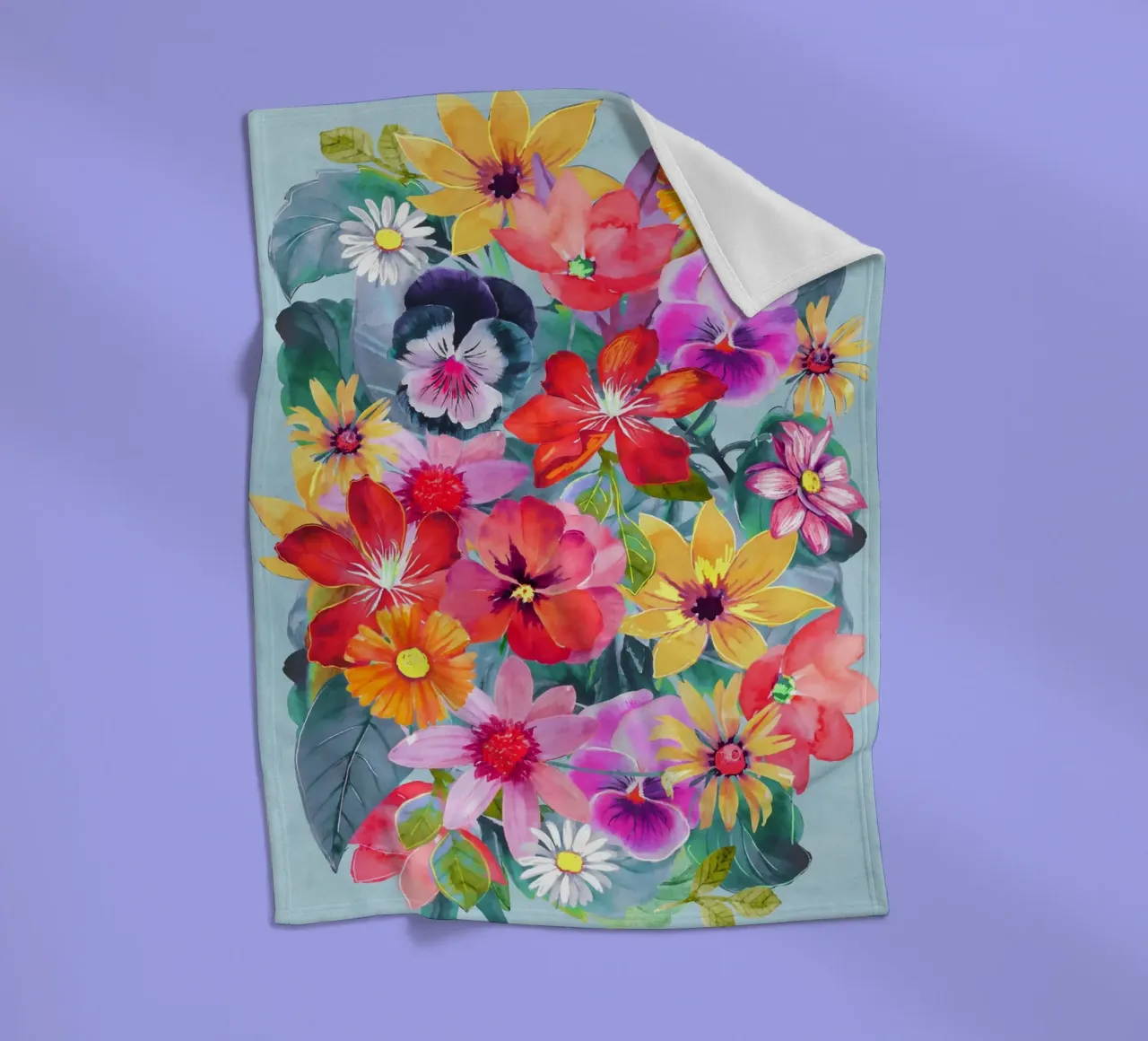 Summer Bloom 2 fleece blanket by ThingDesign