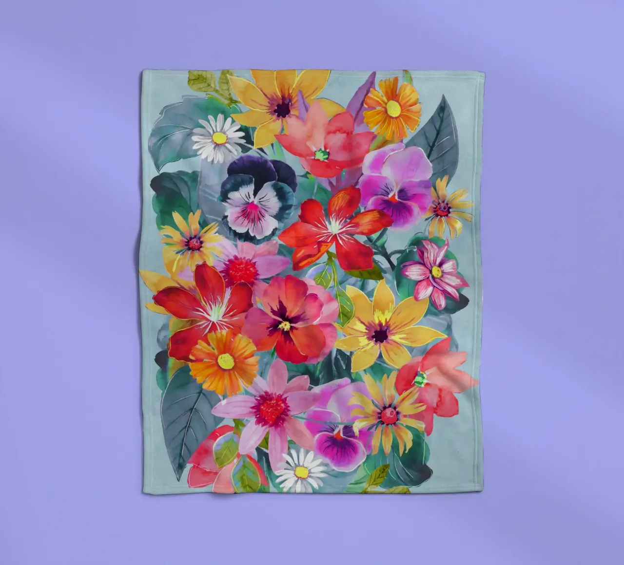 Summer Bloom 2 fleece blanket by ThingDesign