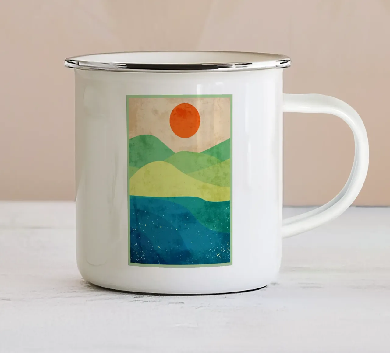 Paesaggio soleggiato tazza in smalto da DanielDesign