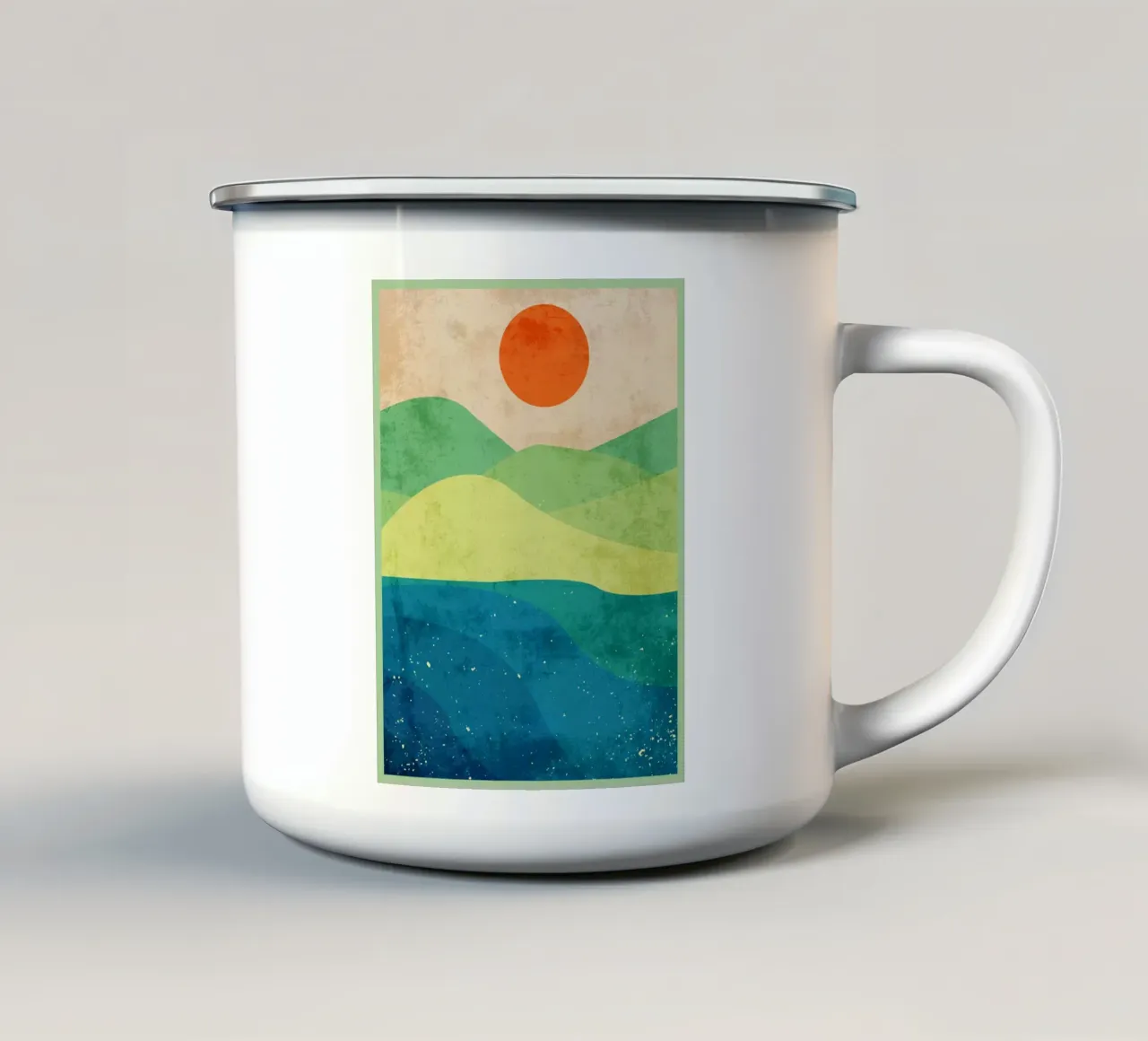Paesaggio soleggiato tazza in smalto da DanielDesign