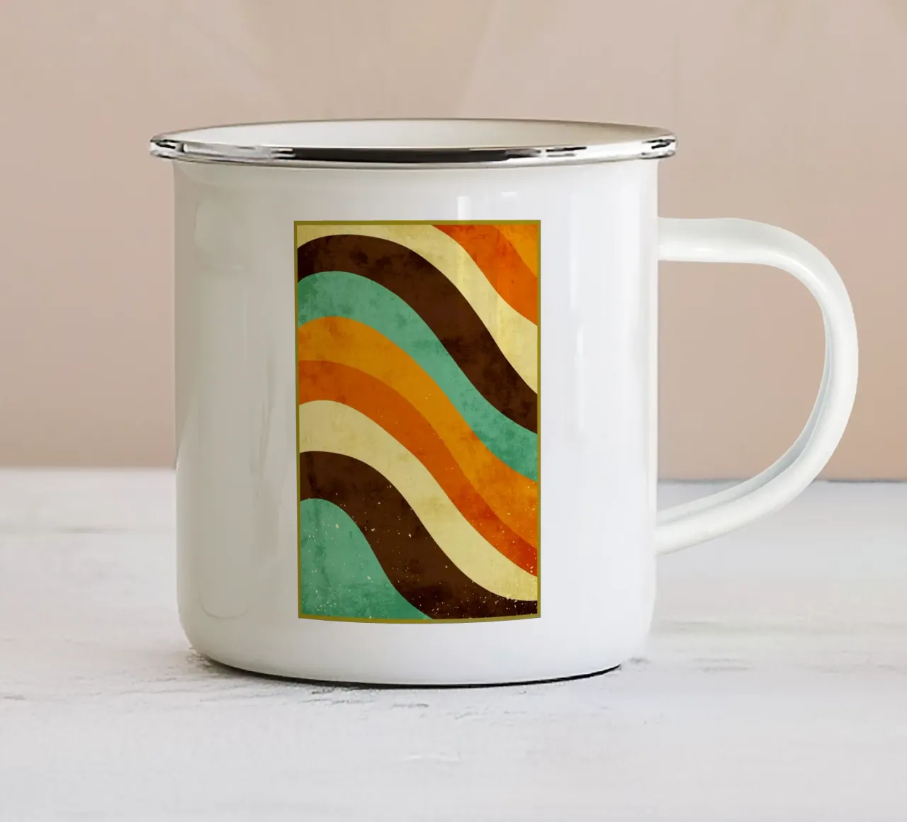 Onda estiva retrò tazza in smalto da DanielDesign