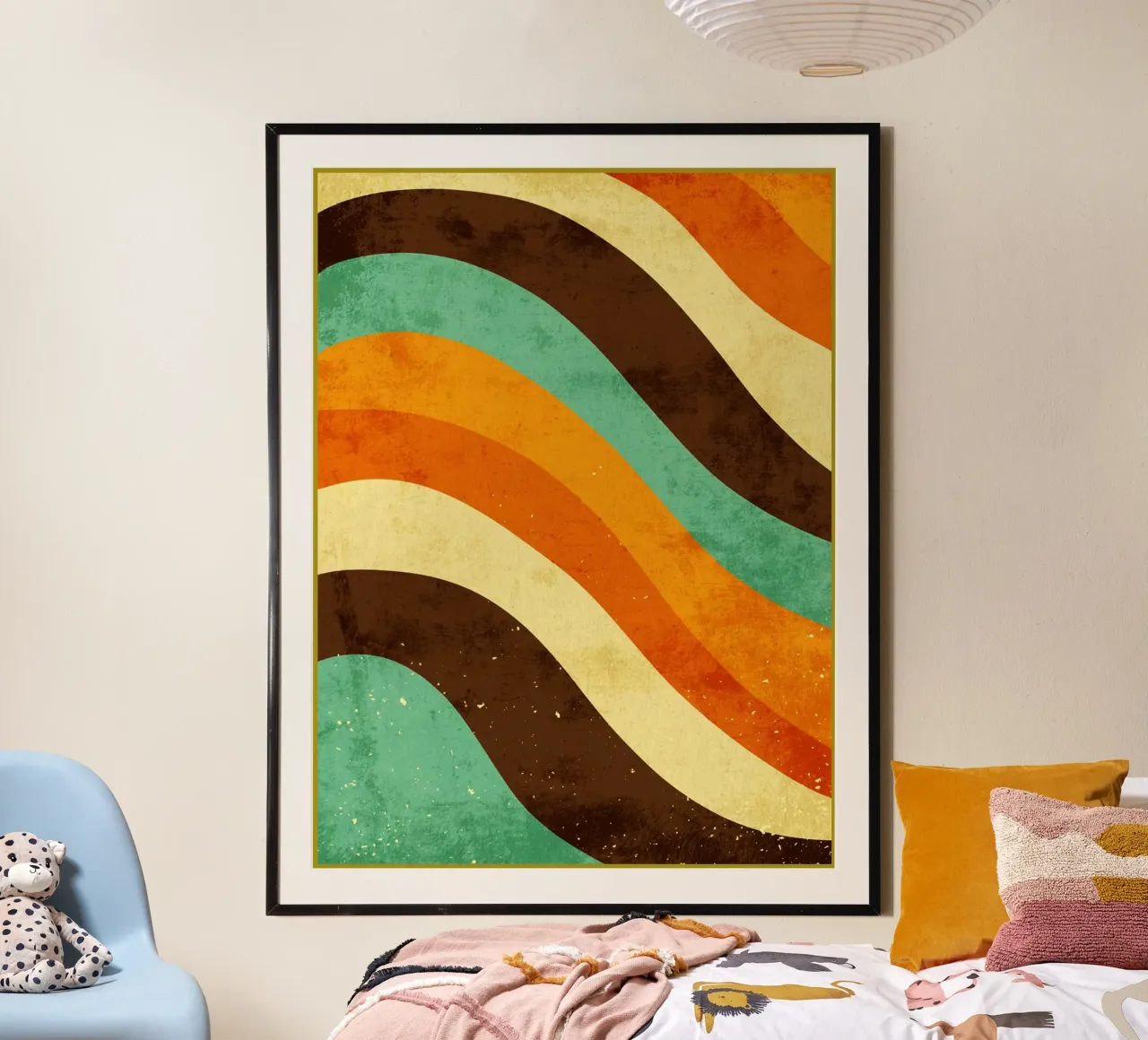 Onda estiva retrò poster con telaio in alluminio da DanielDesign