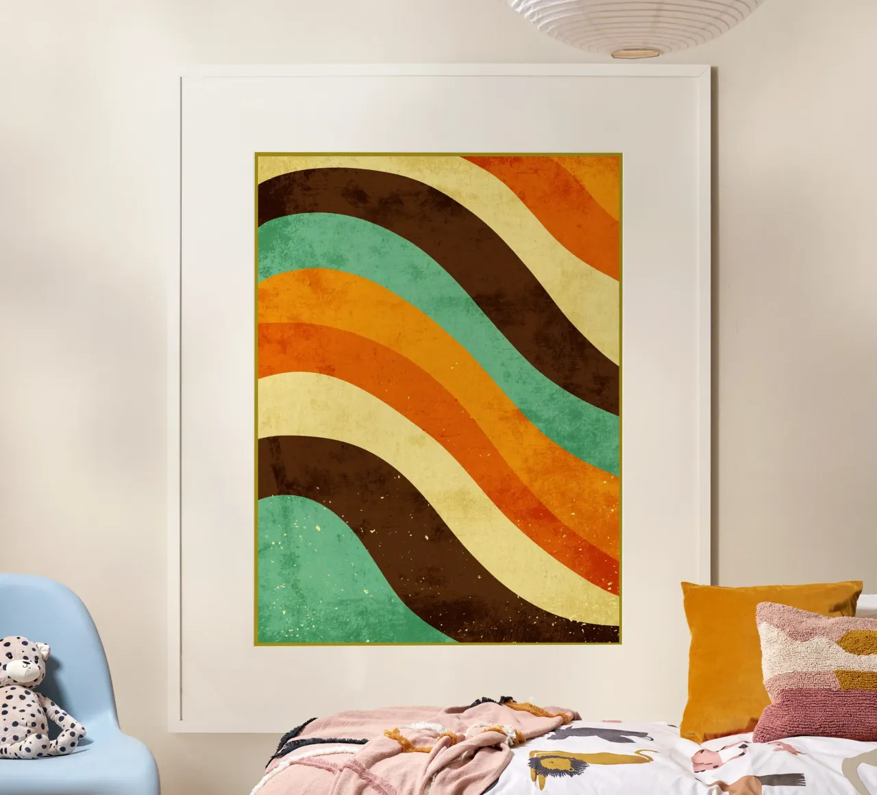 Onda estiva retrò poster con telaio in alluminio da DanielDesign