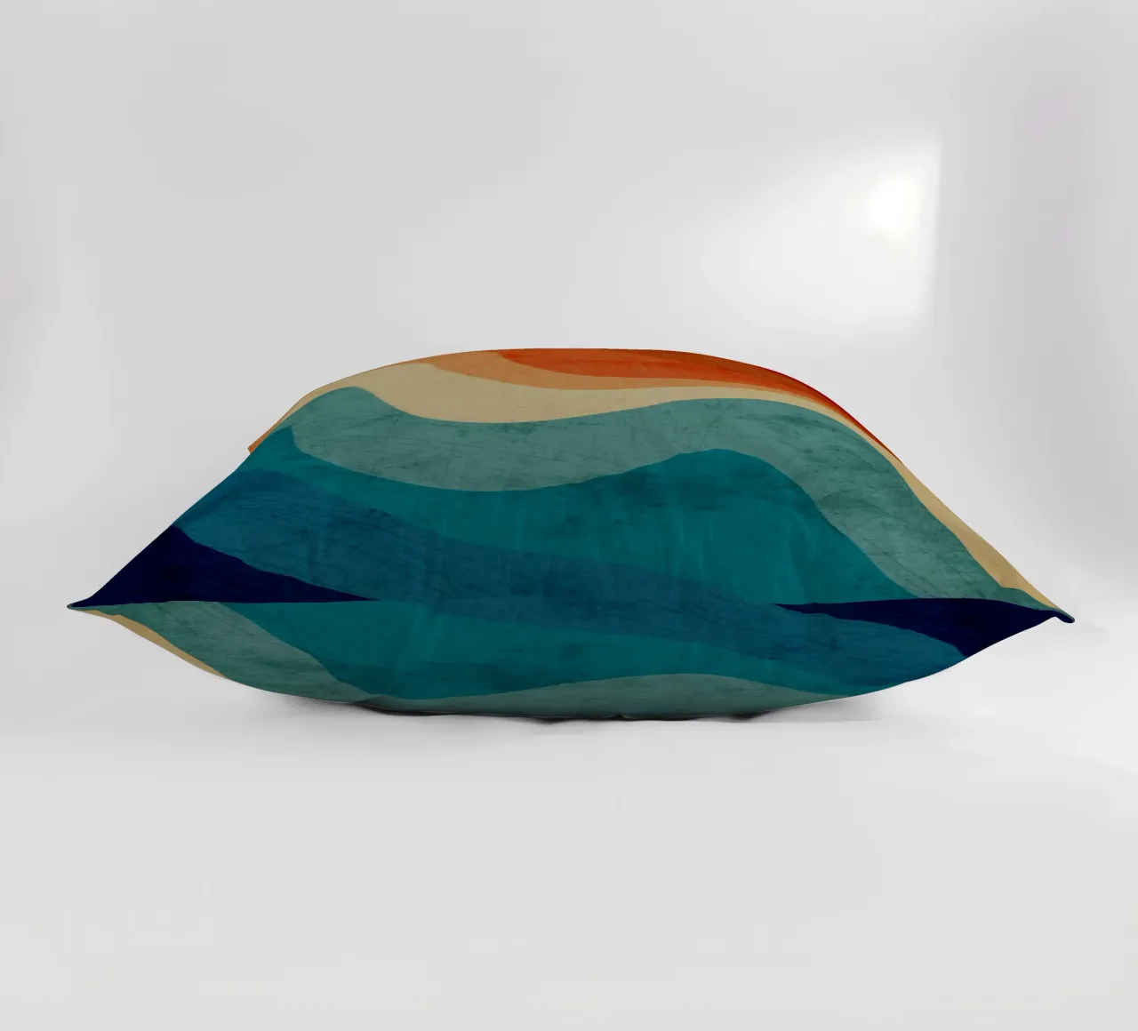 Retro Summer Swirl Wave decorative cushion by DanielDesign