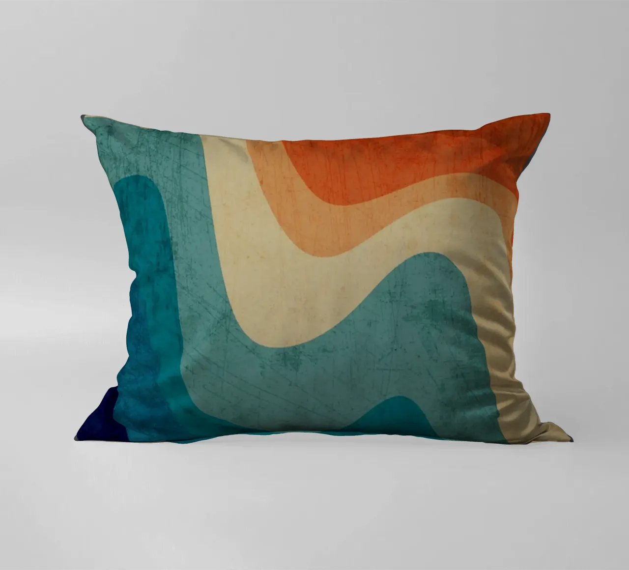 Retro Summer Swirl Wave decorative cushion by DanielDesign