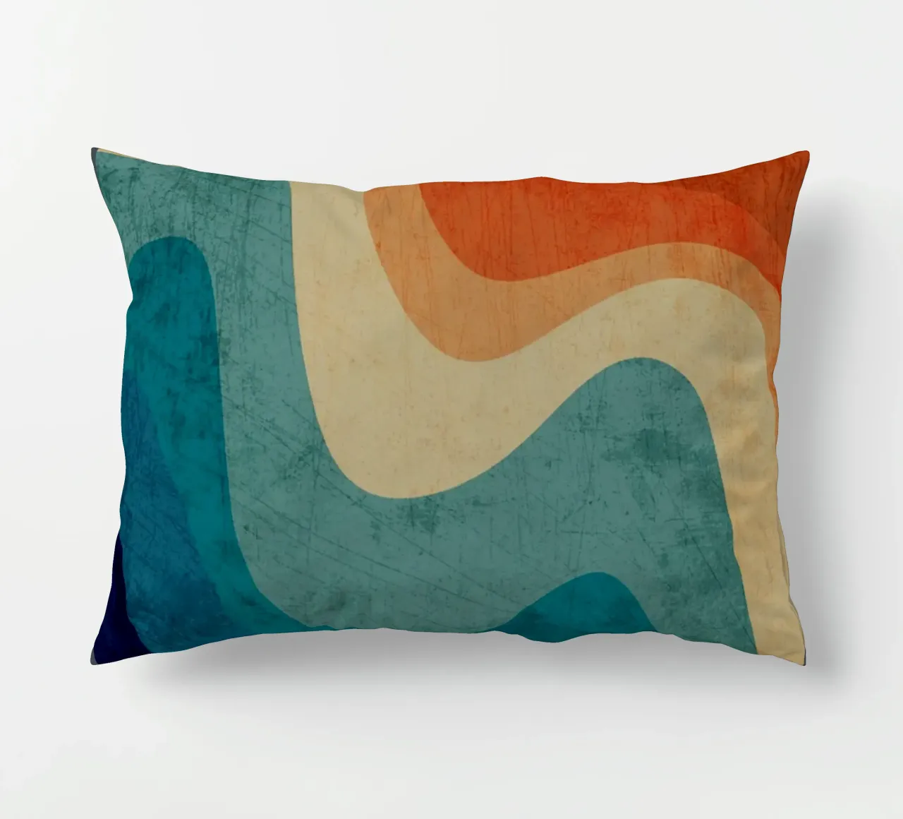 Retro Summer Swirl Wave decorative cushion by DanielDesign