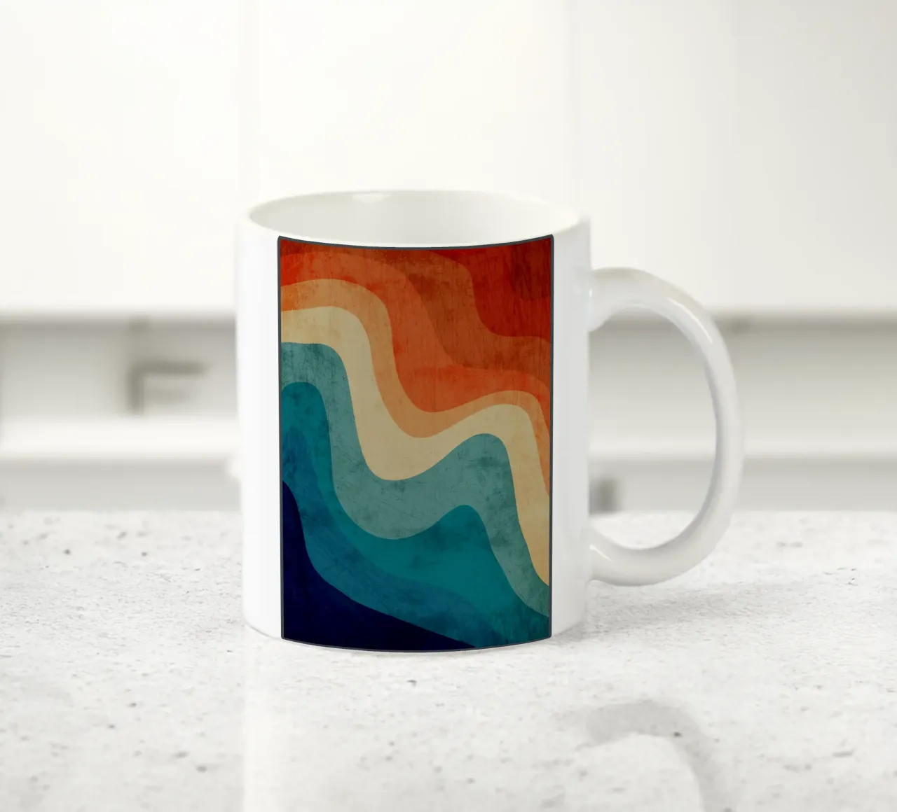 Retro Summer Swirl Wave ceramic mug by DanielDesign
