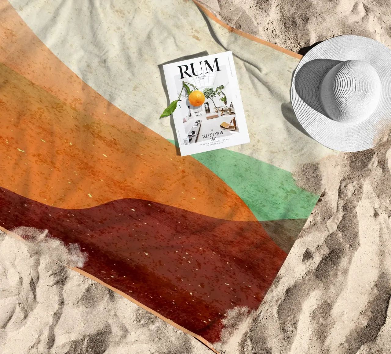 Flat abstract minimalist beach towel by DanielDesign