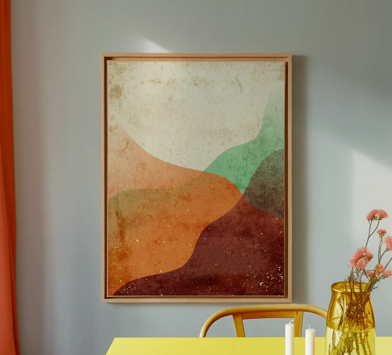 Plat abstract minimalistisch canvas met Baklijst van DanielDesign