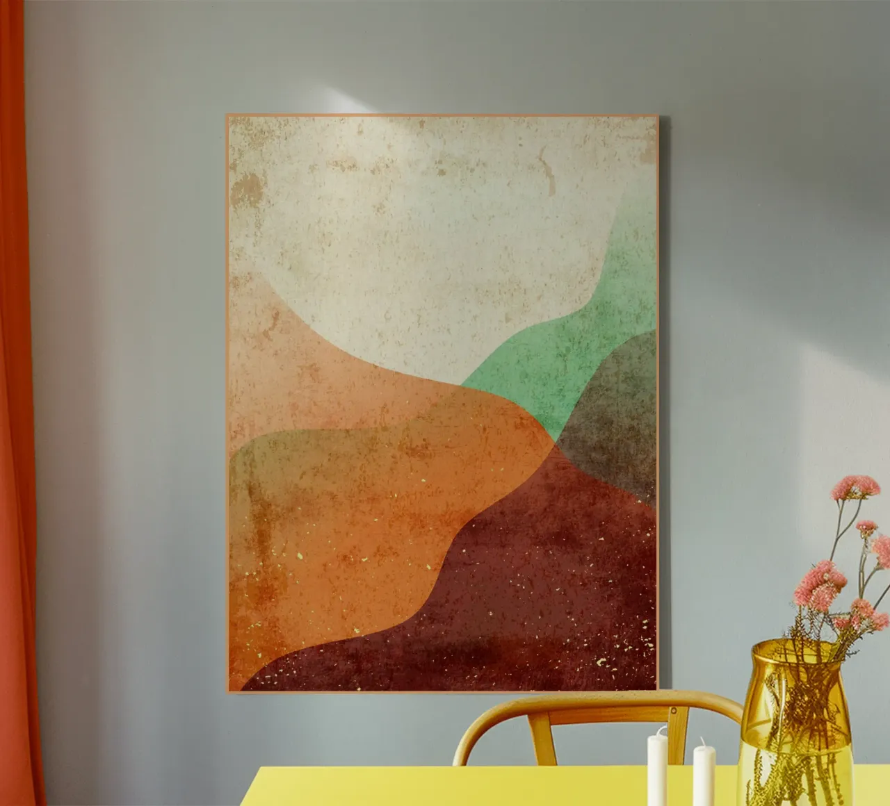 Plat abstract minimalistisch canvas met Baklijst van DanielDesign