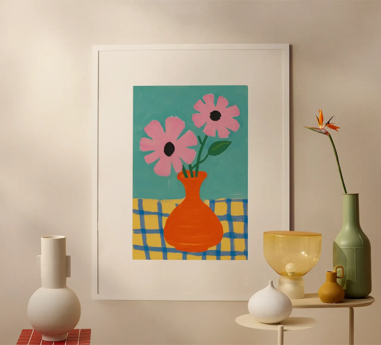 Petalo di mandarino Pop poster con telaio in legno da Dream Gesso