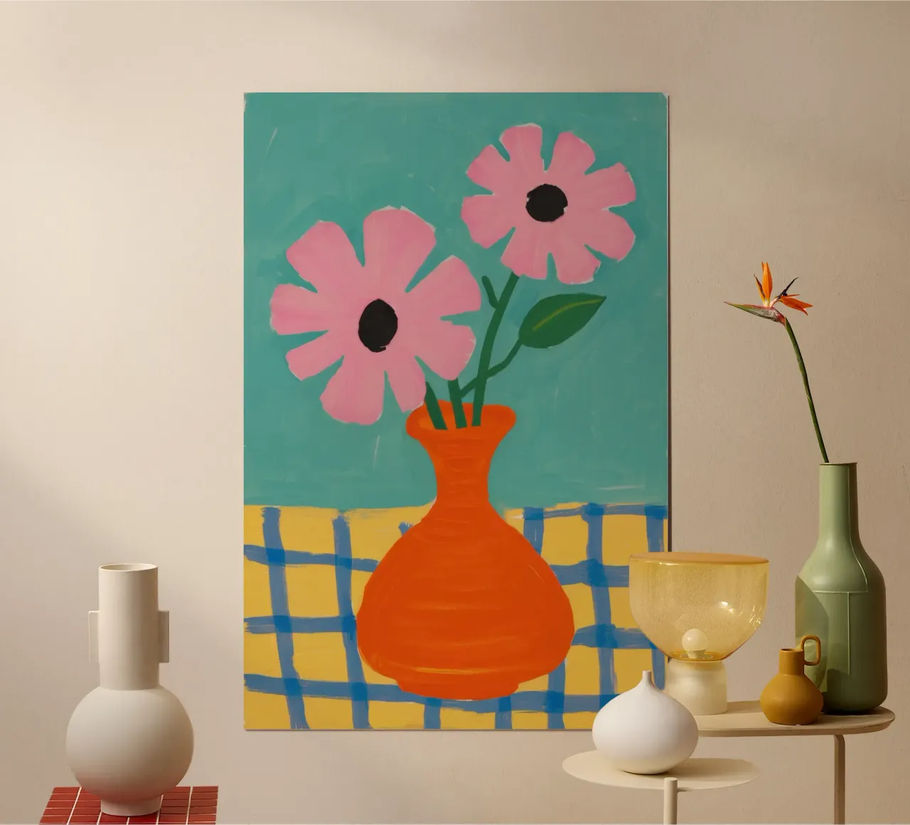 Petalo di mandarino Pop poster con telaio in legno da Dream Gesso