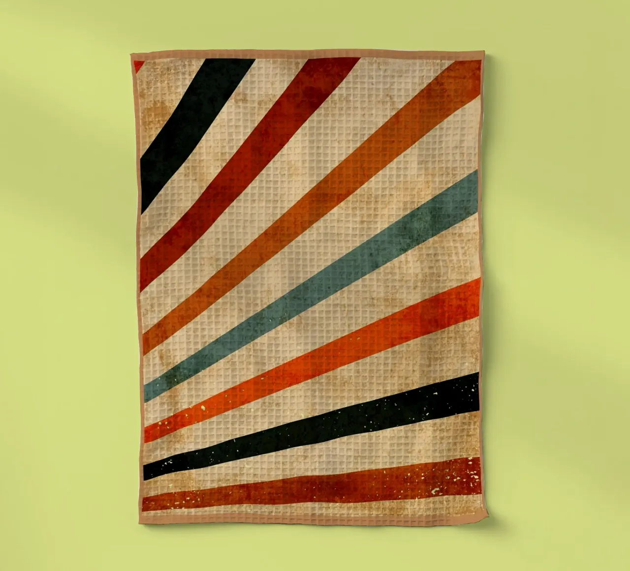 Colorful Sun Ray Panel tea towel by DanielDesign