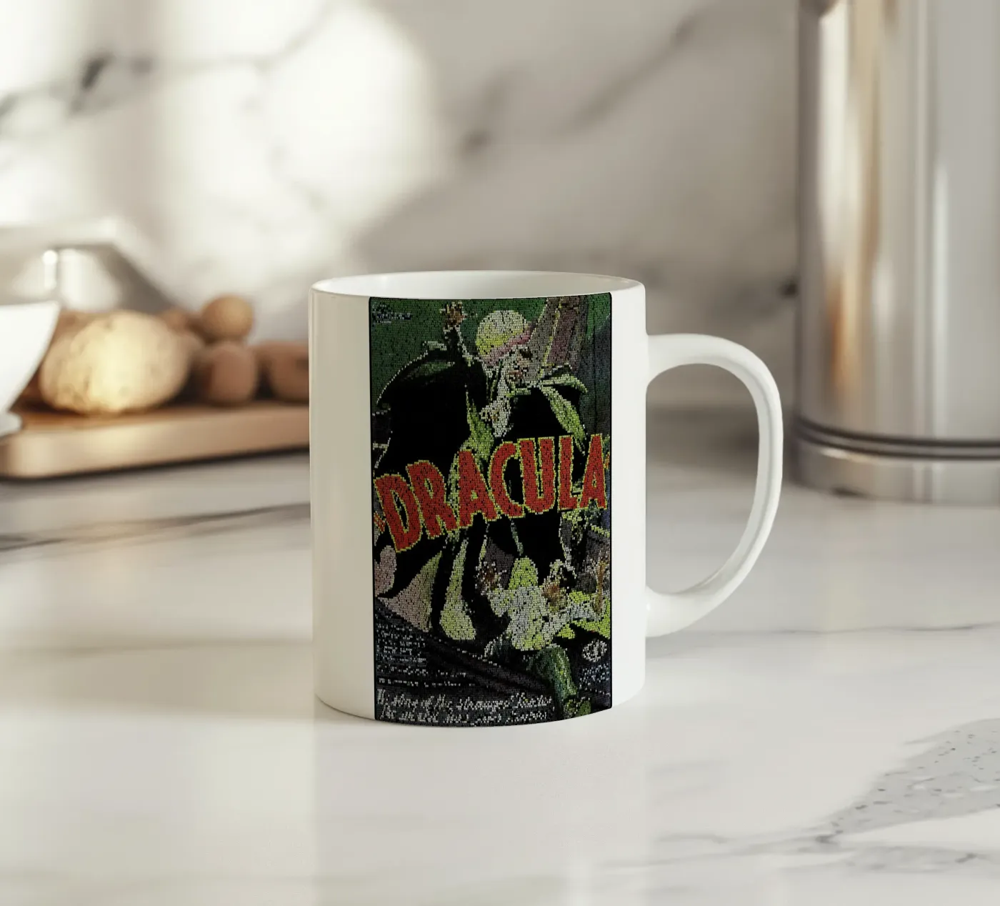 Dracula ceramic mug by Robotic Ewe
