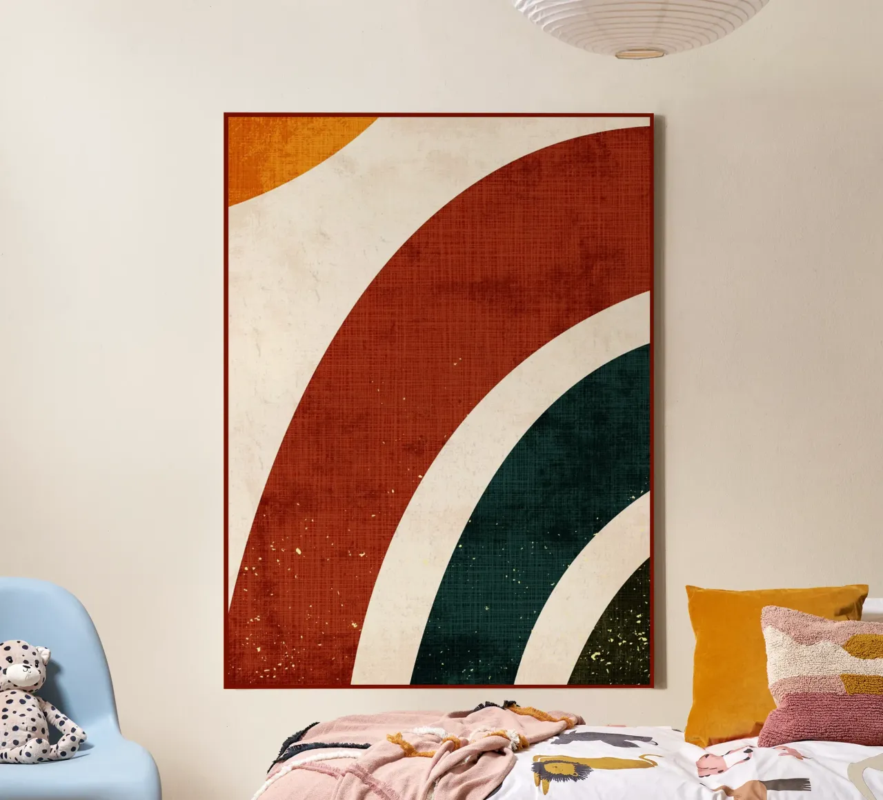 Boho Scandinavische Kinderen Regenboog canvas met Baklijst van DanielDesign