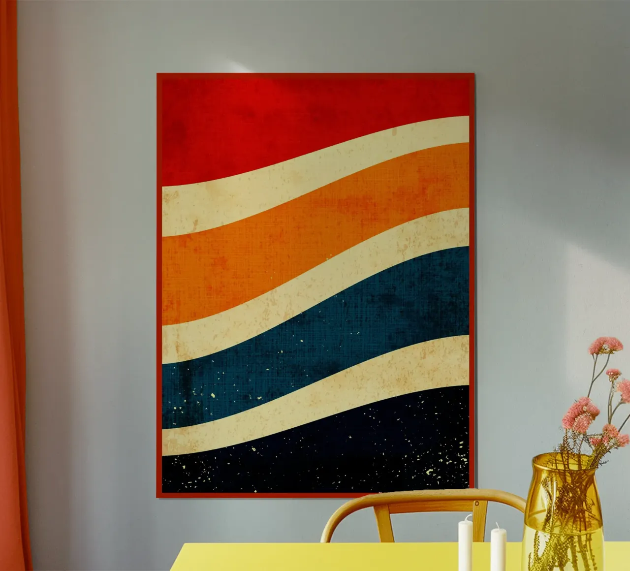 Onda moderna anni '60 poster con telaio in plastica da DanielDesign