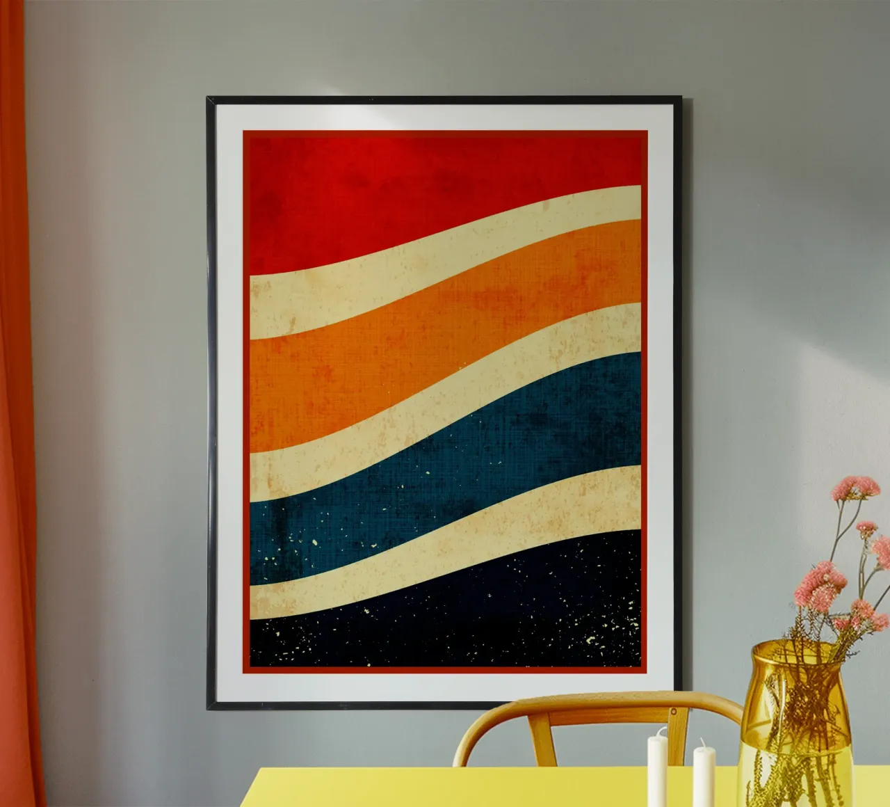 Onda moderna anni '60 poster con telaio in plastica da DanielDesign