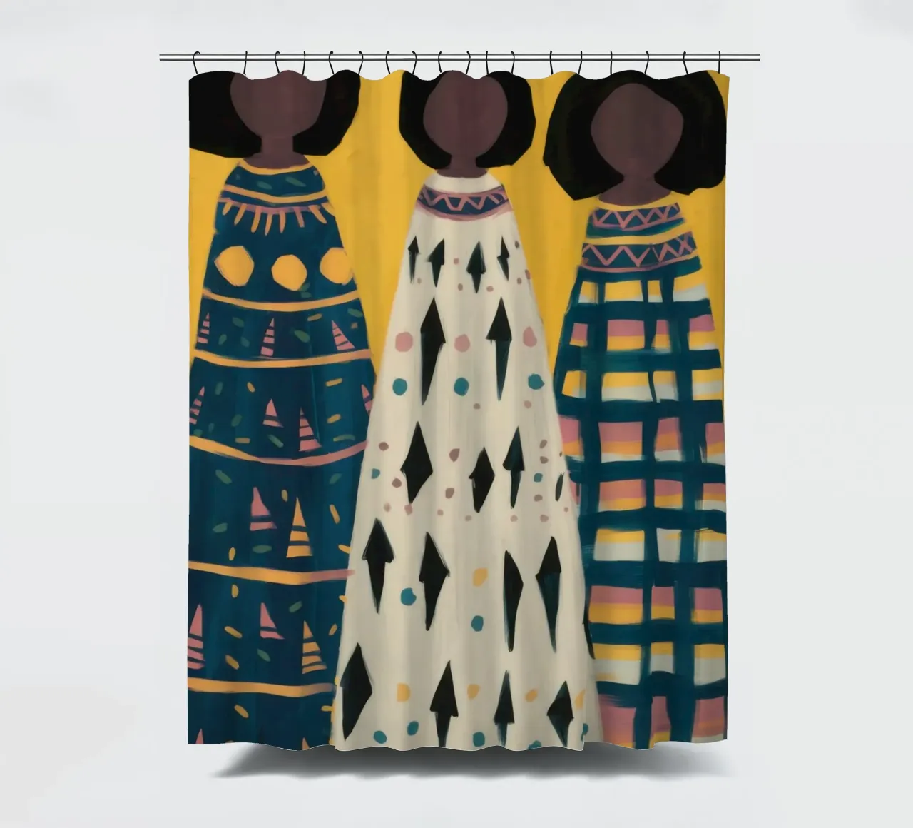 Abstract Totem Figures Duschvorhang von Monuments Fire