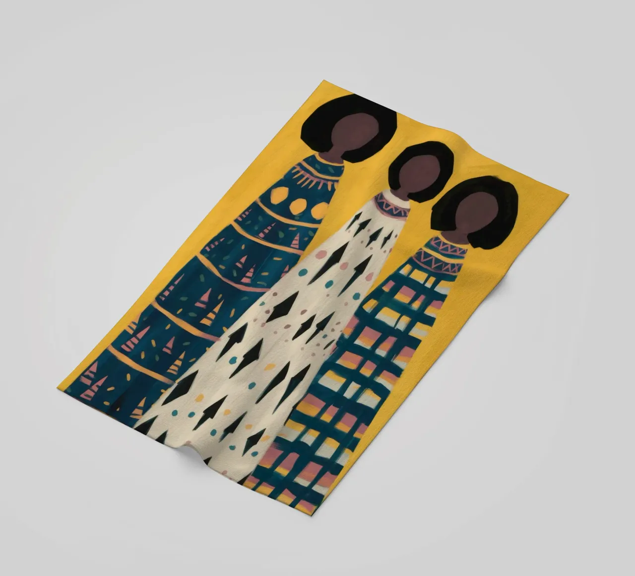 Abstract Totem Figures beach towel by Monuments Fire