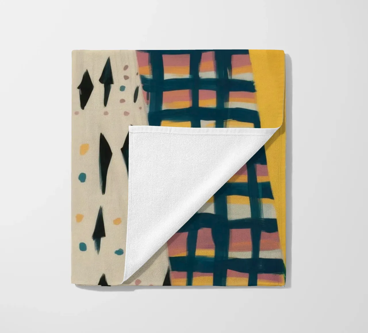 Abstract Totem Figures beach towel by Monuments Fire