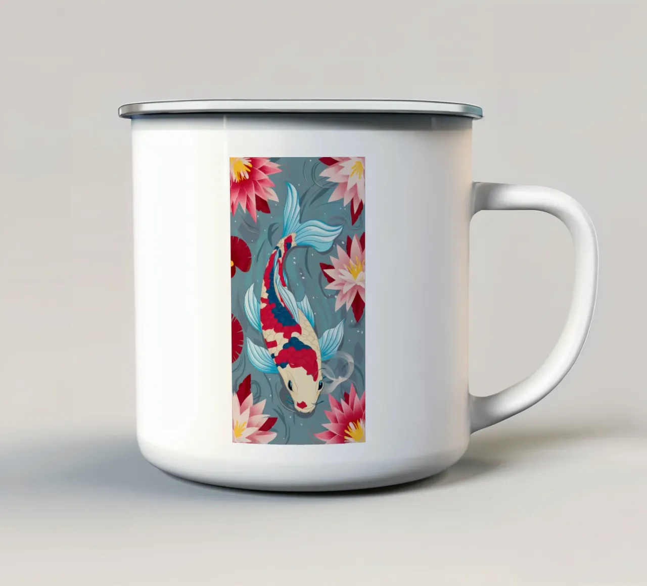 Azure Koi Dance tazza in smalto da Dream Gesso