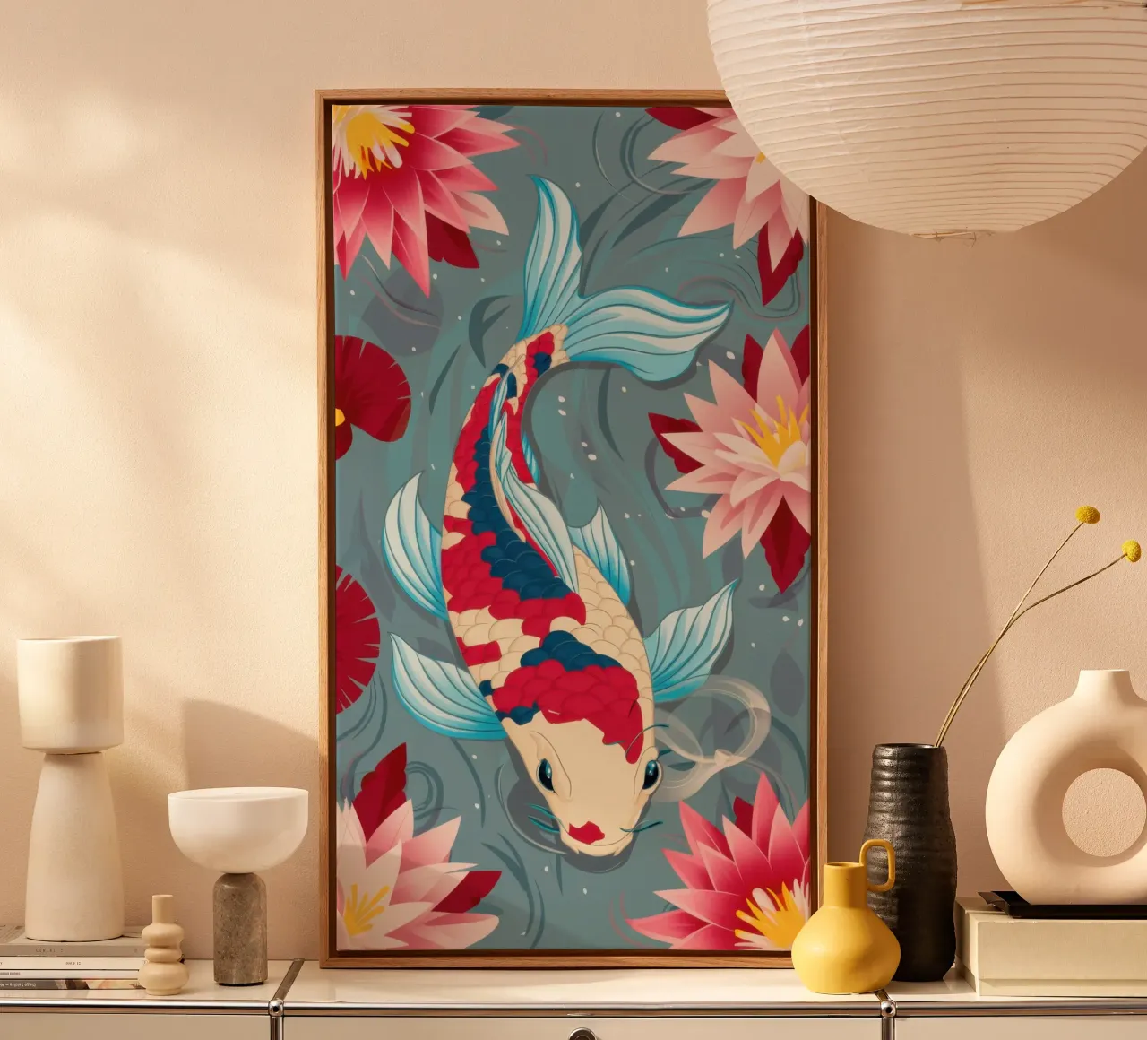 Azure Koi Dance canvas by Dream Gesso