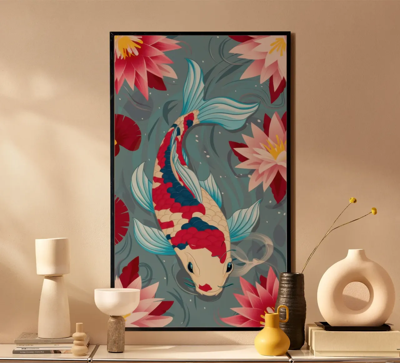 Azure Koi Dance poster da Dream Gesso