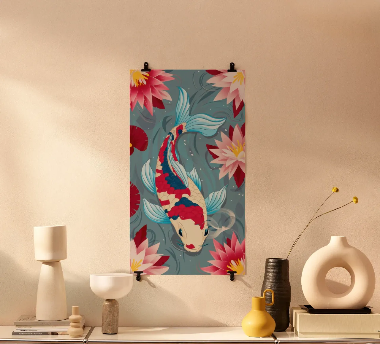 Azure Koi Dance poster da Dream Gesso