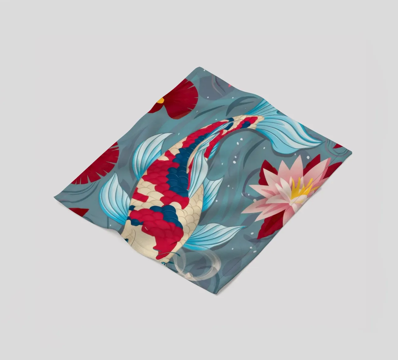 Azure Koi Dance coperta in pile da Dream Gesso