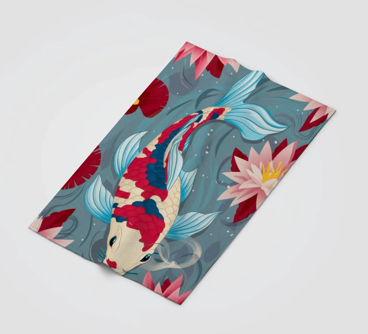 Azure Koi Dance coperta in pile da Dream Gesso