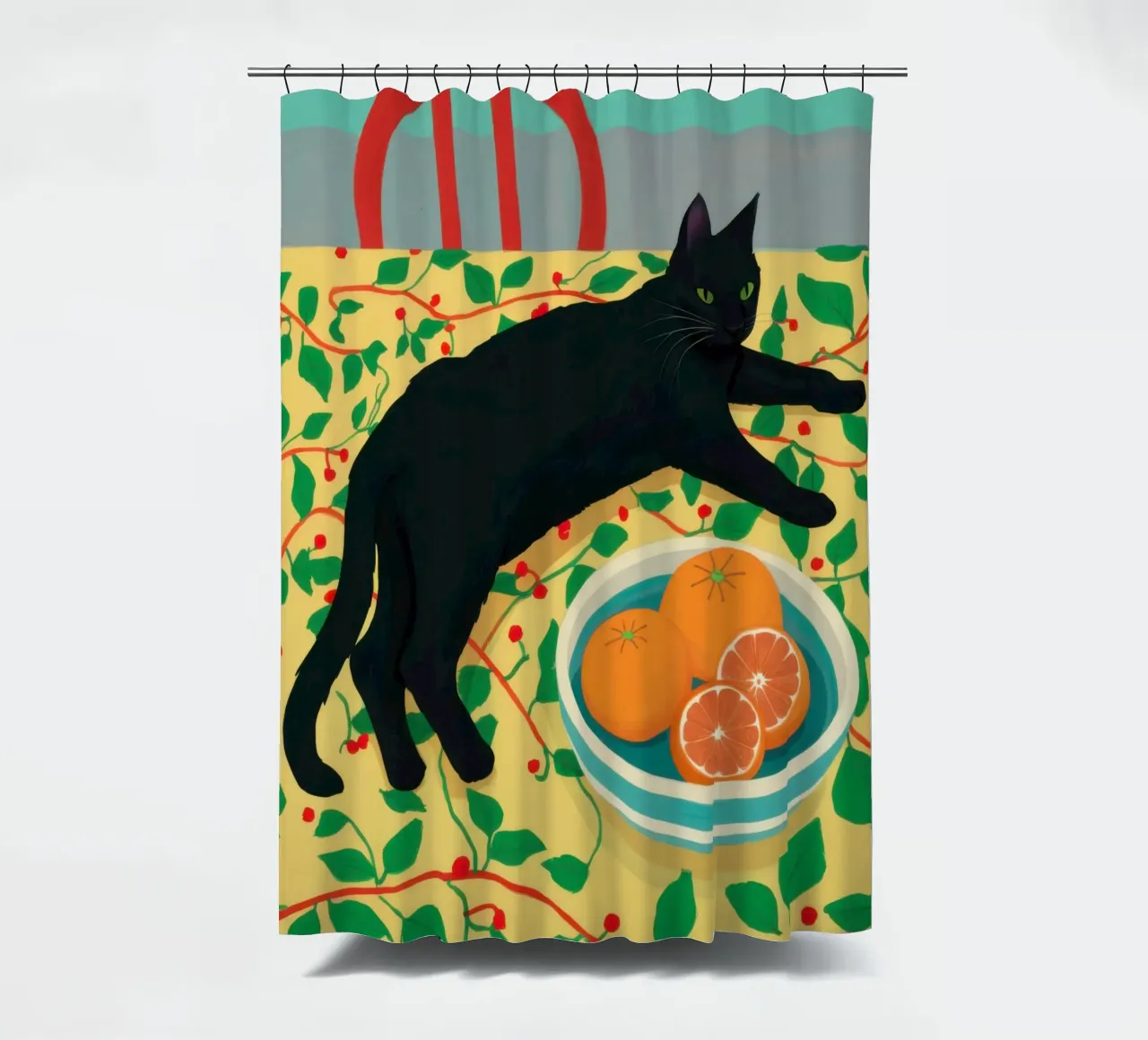 Citrus Lounging Shadow shower curtain by Monuments Fire