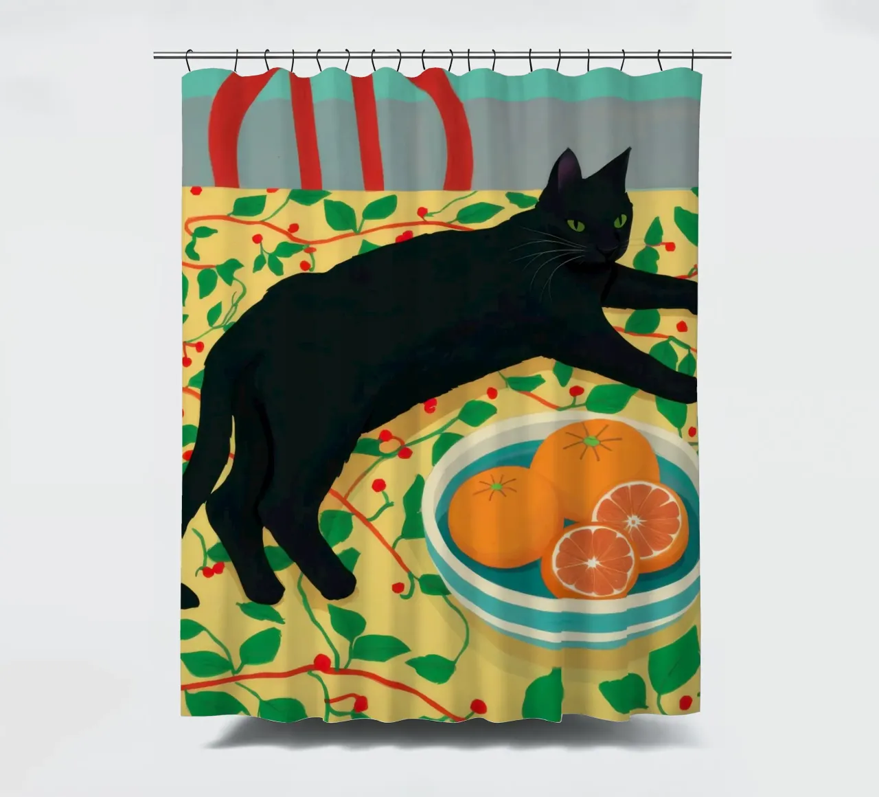 Citrus Lounging Shadow shower curtain by Monuments Fire