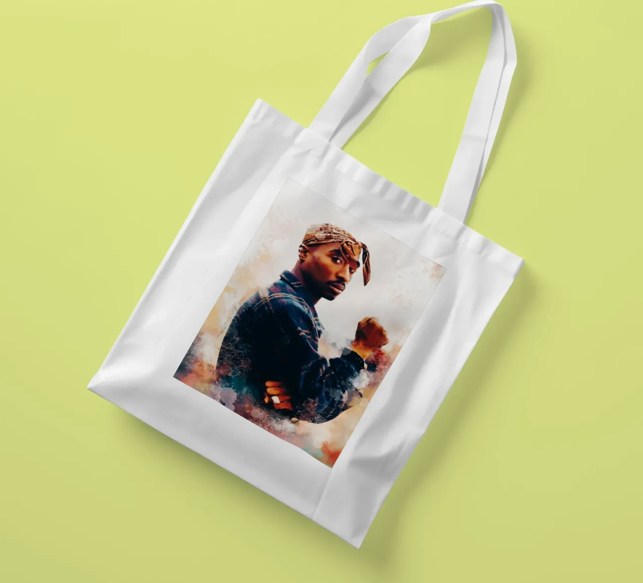 Smudge of Tupac Shakur borsa in juta da Lembayung art
