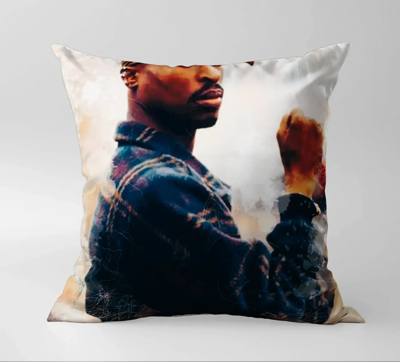 Smudge of Tupac Shakur cuscino da Lembayung art
