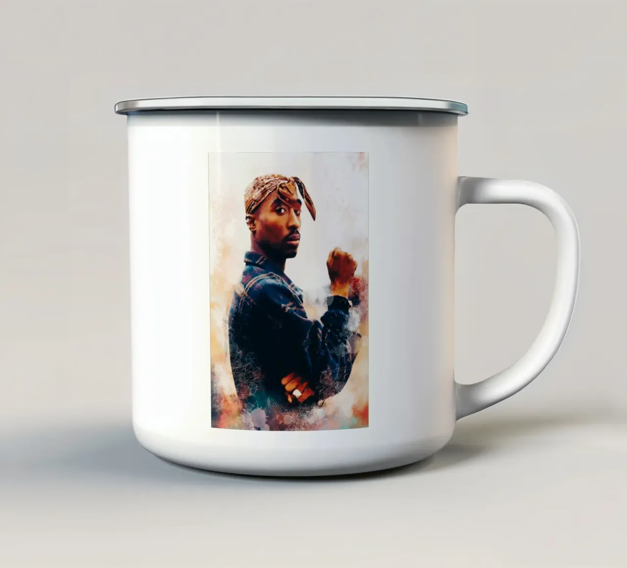 Smudge of Tupac Shakur tazza in smalto da Lembayung art