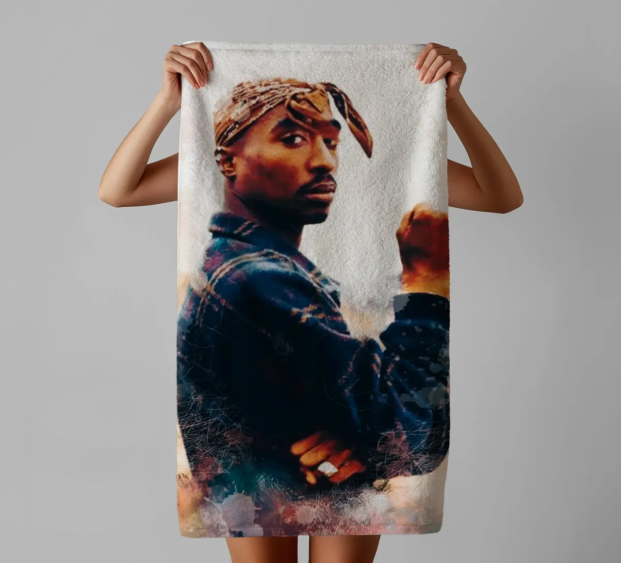 Smudge of Tupac Shakur asciugamano da bagno da Lembayung art