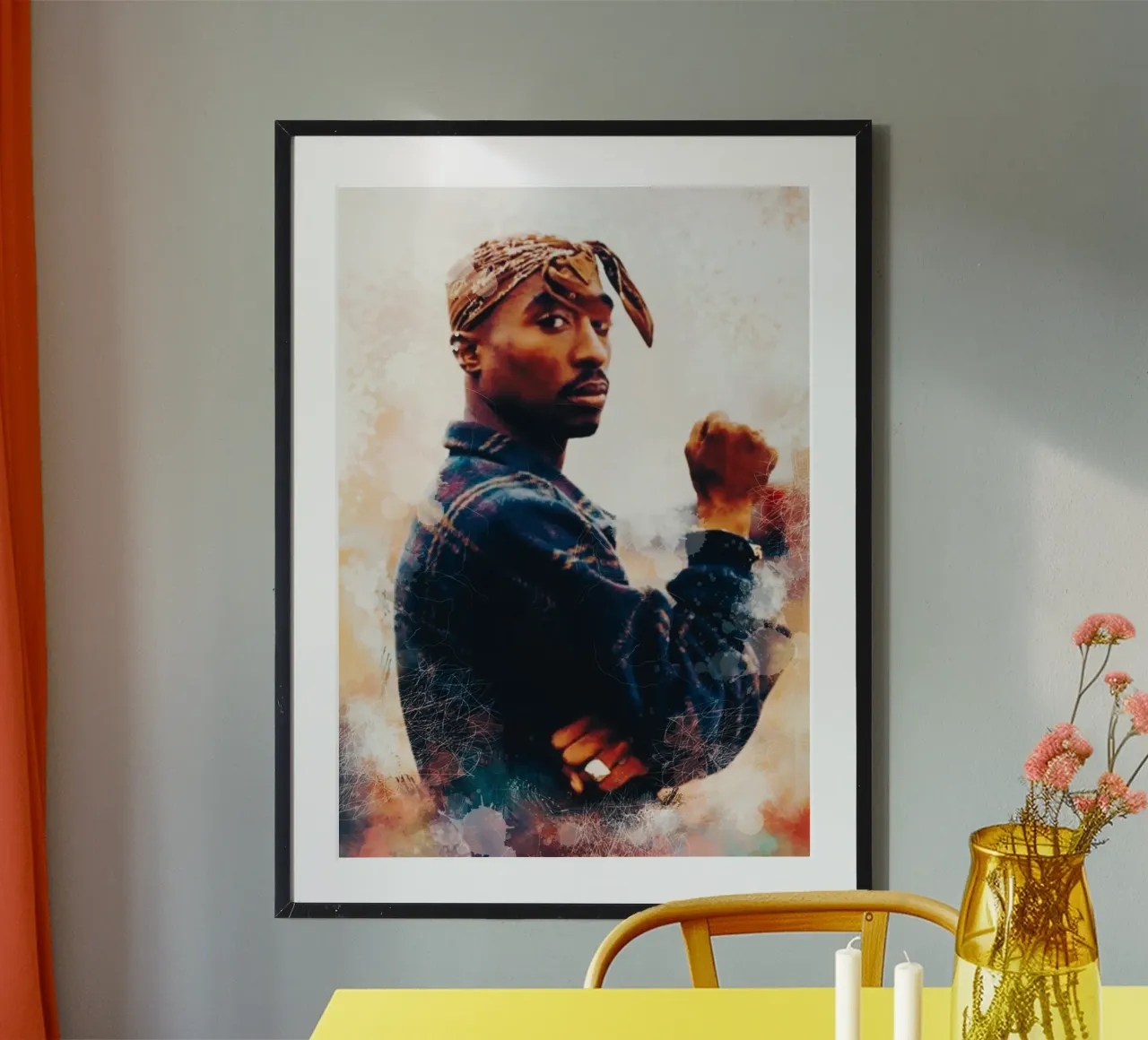 Smudge of Tupac Shakur carta hahnemühle da Lembayung art