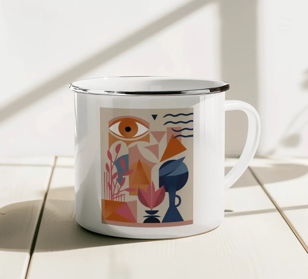 Occhio vigile cubista tazza in smalto da Dream Gesso