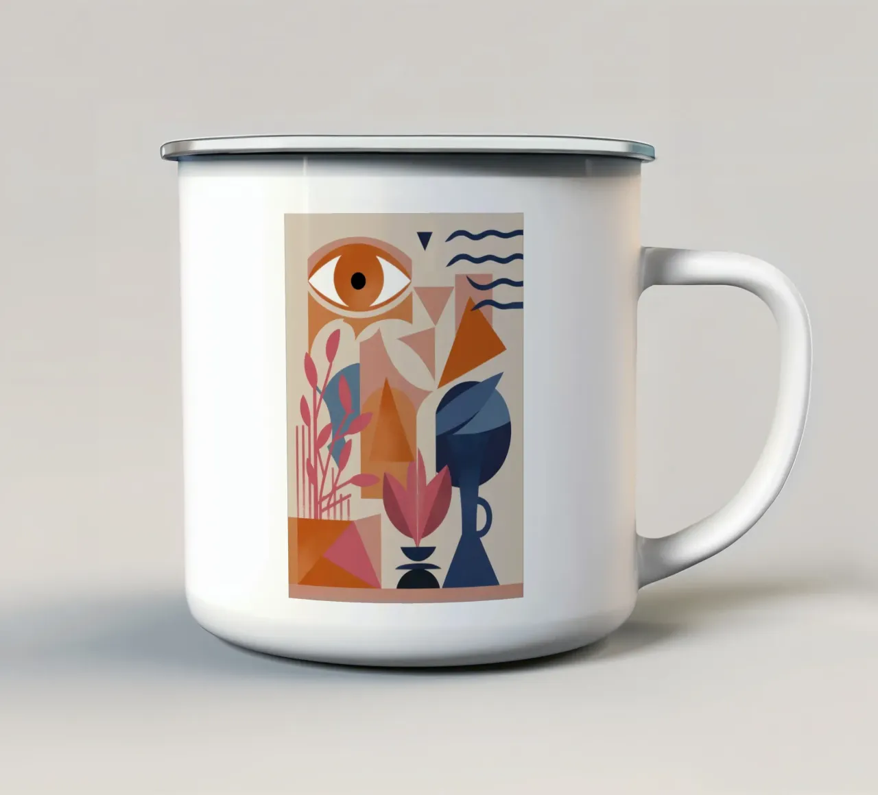 Occhio vigile cubista tazza in smalto da Dream Gesso