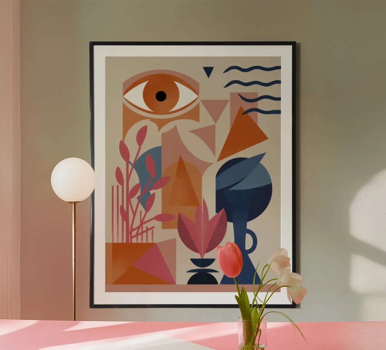 Occhio vigile cubista poster con telaio in plastica da Dream Gesso