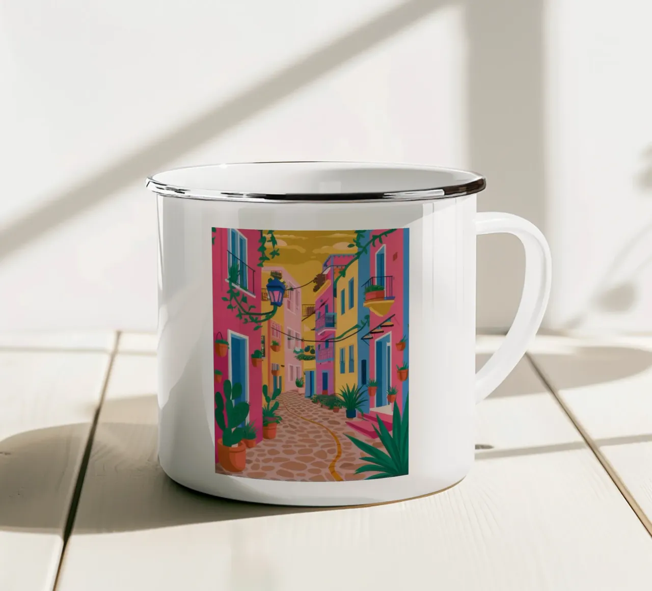 Cascata di colori di ciottoli tazza in smalto da Monuments Fire