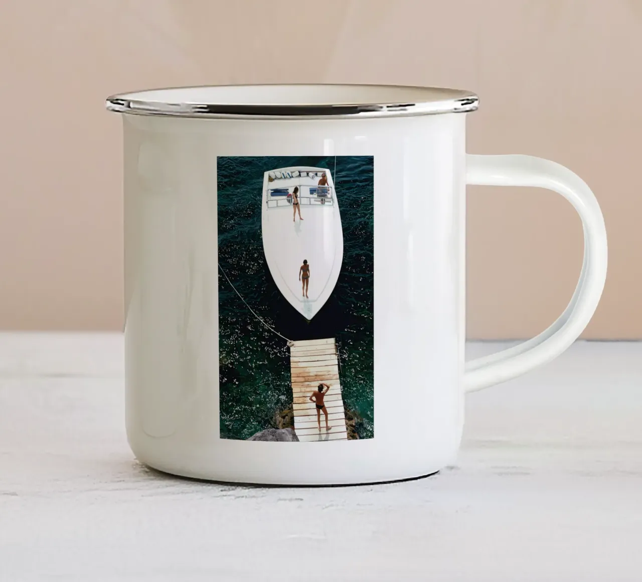 Approdo dei motoscafi tazza in smalto da jason shop