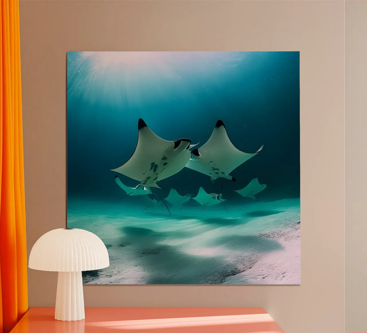 Das Flüstern des Ozeans Poster mit Holzrahmen von PhotoVibe Decor