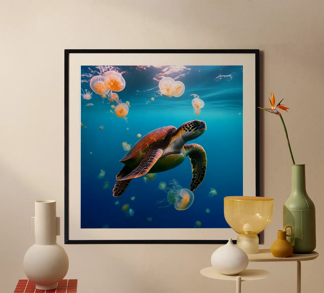 Das Flüstern des Ozeans Poster mit Kunststoffrahmen von PhotoVibe Decor