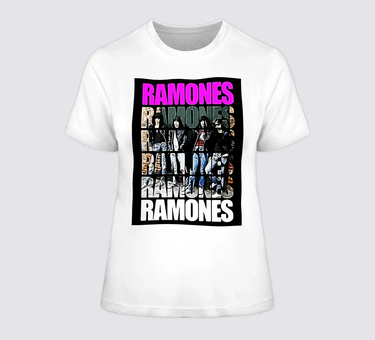 Ramones band music Art women's fitted t-shirt by music soul