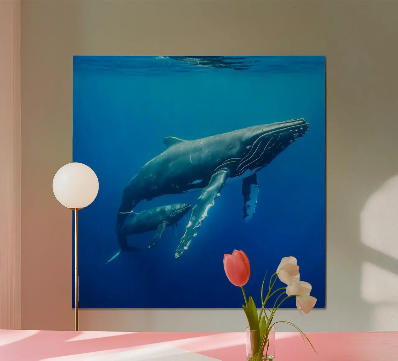 Das Flüstern des Ozeans Poster mit Holzrahmen von PhotoVibe Decor